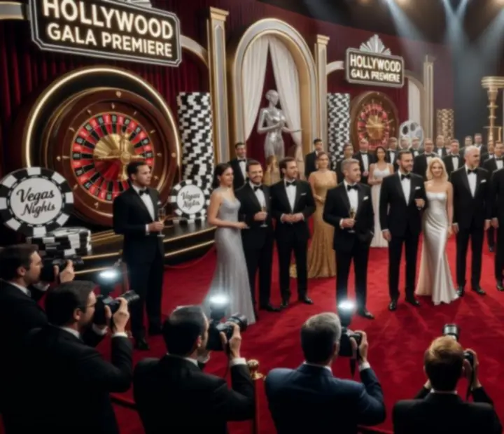Gala w stylu Hollywood z czerwonym dywanem i dekoracjami premium