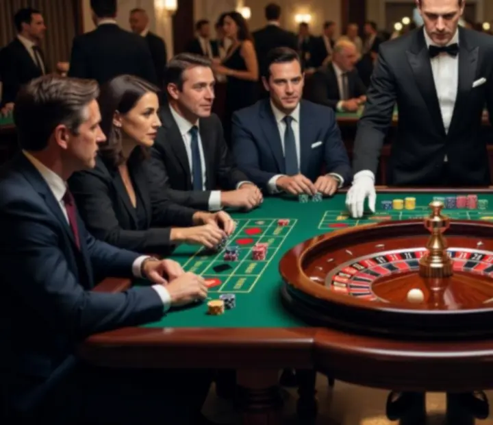 Stół do ruletki podczas eleganckiego eventu firmowego