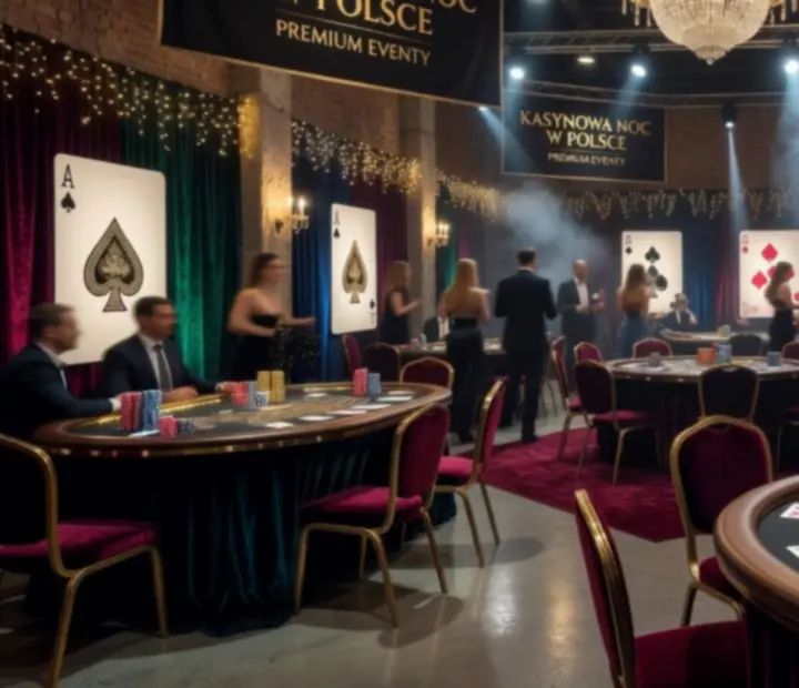 Metamorfoza firmowej przestrzeni w luksusowy salon kasynowy z oświetleniem i dekoracjami